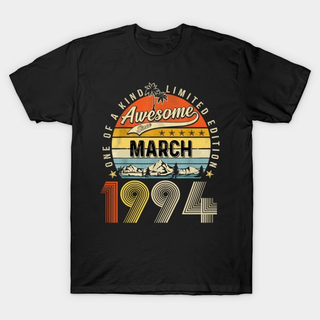 Awesome Since March 1994 Vintage 29th Birthday T-Shirt by Centorinoruben.Butterfly